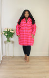 Clueless Houndstooth Coat | Pink & Red