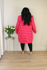 Clueless Houndstooth Coat | Pink & Red