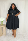Midi Shirt Dress | Onyx *See item description*Final Sale*