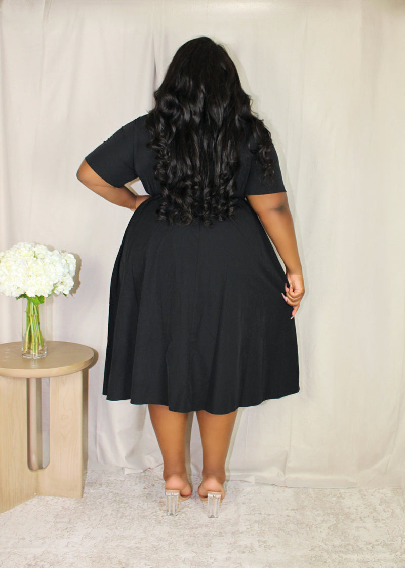 Midi Shirt Dress | Onyx *See item description*Final Sale*