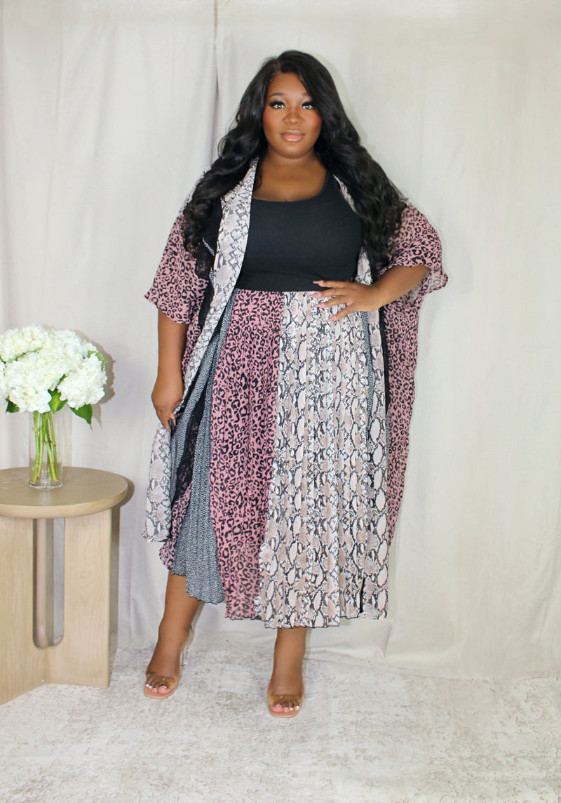 Mixed Media Three Piecee Skirt Set | Multi