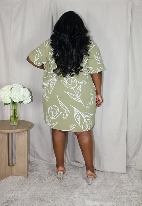 Flowing Shirt Dress | Sage