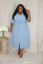 Maxi Shirt Dress | Slate Blue