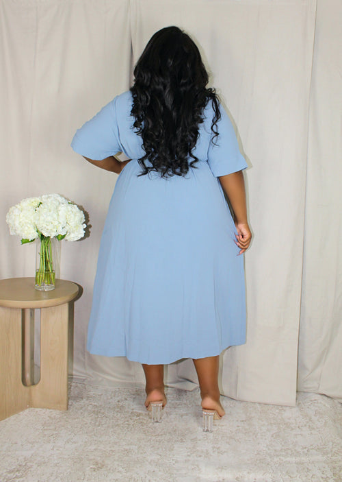 Maxi Shirt Dress | Slate Blue