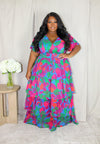 Sitting Pretty Tiered Maxi Dress | Jewel Mix*