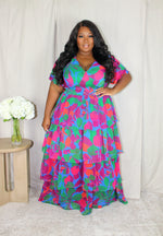 Sitting Pretty Tiered Maxi Dress | Jewel Mix*