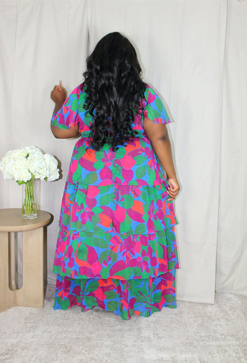 Sitting Pretty Tiered Maxi Dress | Jewel Mix*