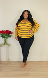 Varsity Stripe Sweater Legging Set | Gold