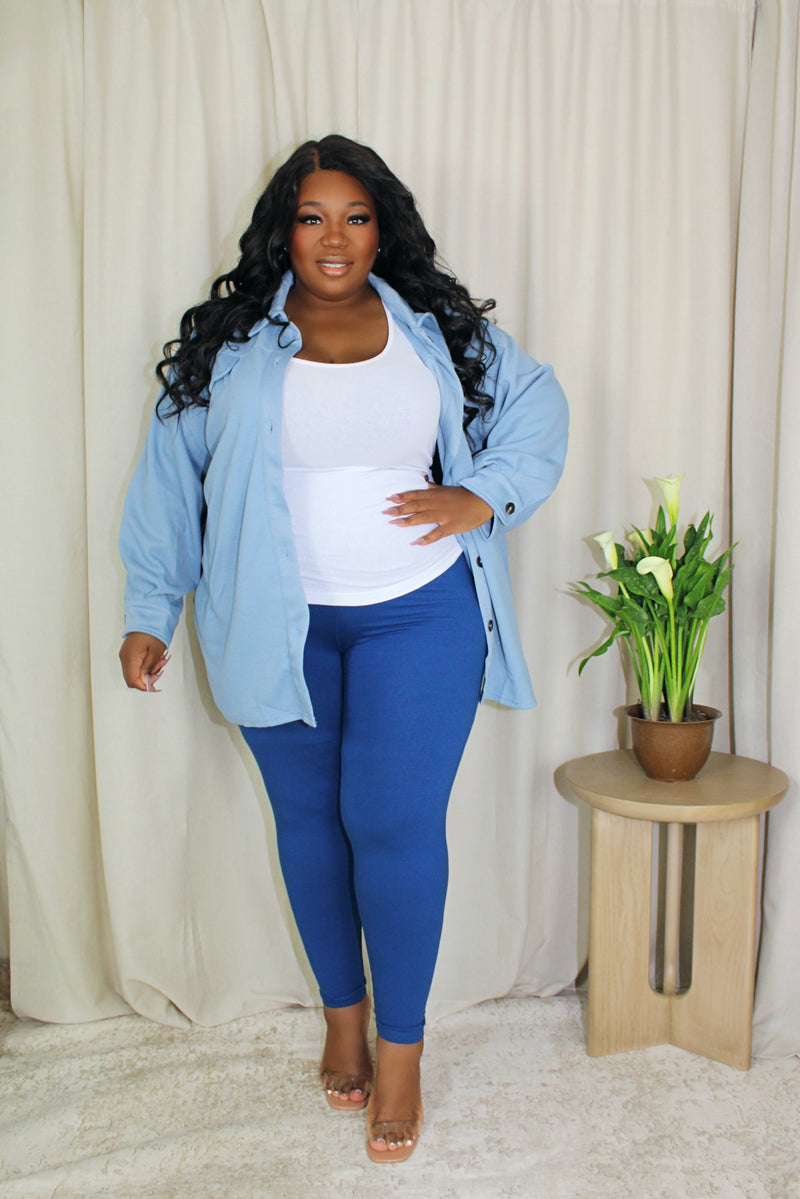 Color Block Shacket Legging Set | Carolina Mix