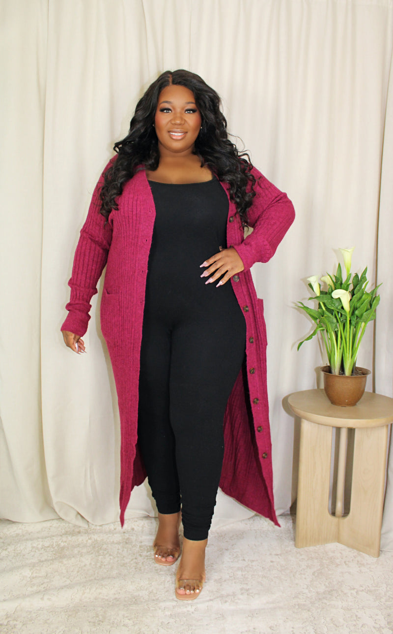 Maxi Cardi | Cranberry