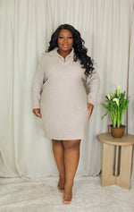 Zip Sweater Dress | Latte