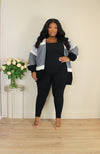 Chunky Cardi Legging Set | Black Mix