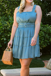 Satin Sundress | Teal *Final Sale*