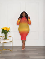 My Turn Ombré Mesh Dress | Sunset