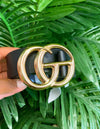 G Squared Faux Leather Belt | Onyx