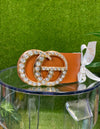 Make 'Em Look Twice Embellished Belt | Cognac